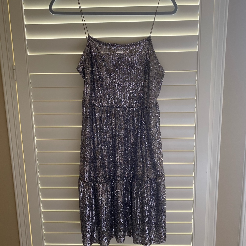 Zara silver sequin mini dress